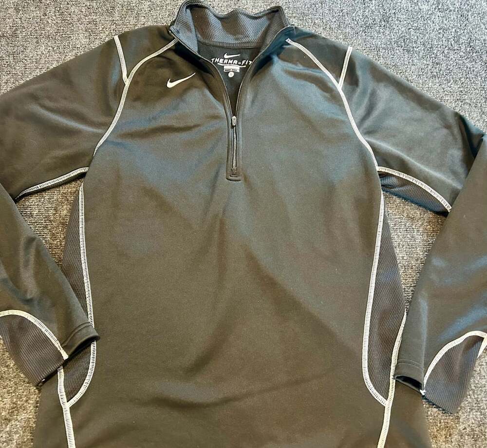 Nike Therma-Fit Black 1/4 Zip Pullover Jacket with Piping Details Size Small